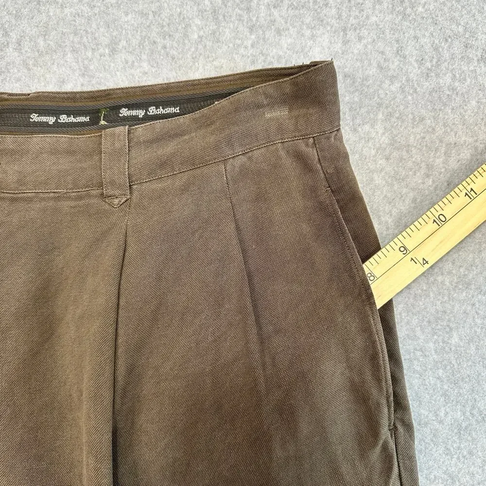 Tommy Bahama Shorts Mens 38 Brown Silk Pleated Relaxed 8